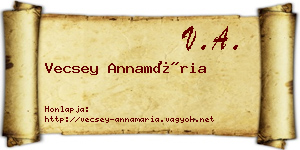 Vecsey Annamária névjegykártya