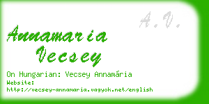 annamaria vecsey business card